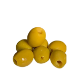 Pitted green olives providing fresh taste, firm texture, and consistent quality for export.